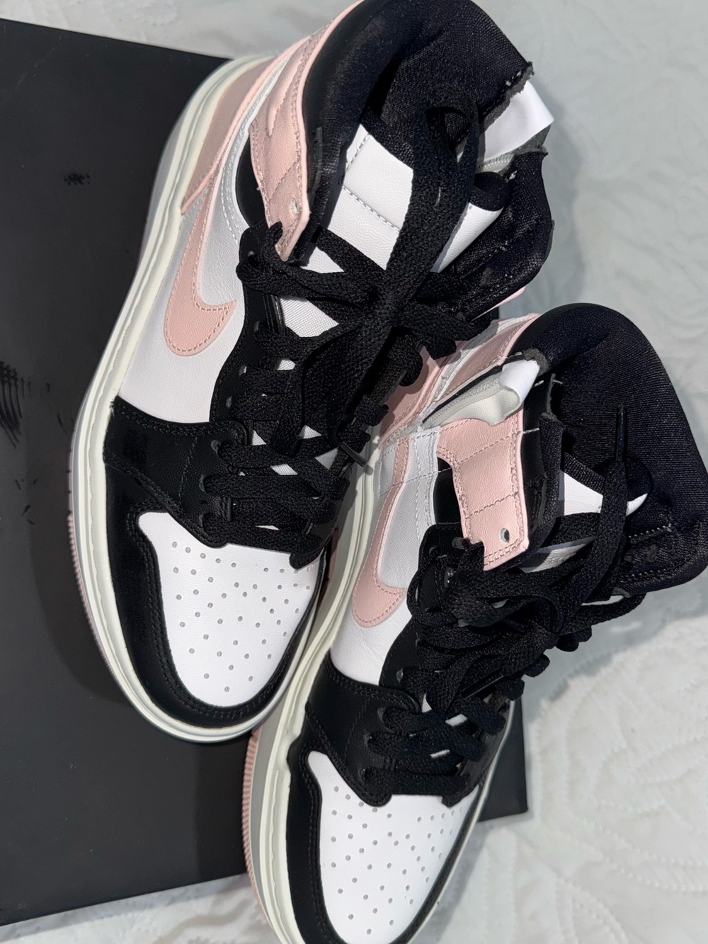 Nike Women's High-Top Sneakers in Black, White & Pink - Picture 1 of 10